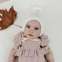 Load image into Gallery viewer, Aster & Oak Off White Knit Bonnet - Baby & Toddler