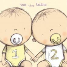 Load image into Gallery viewer, CARD for twins - Two tiny twins - CARD

