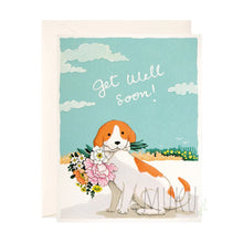 Load image into Gallery viewer, CARD OTHER - GET WELL SOON DOG & FLOWERS - CARD