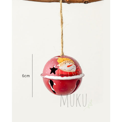 Christmas Nordic Hanging Bell Red Snowman - xmas