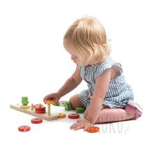 Load image into Gallery viewer, Counting Carrots Wooden Stacker - wooden toy