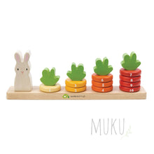 Load image into Gallery viewer, Counting Carrots Wooden Stacker - wooden toy