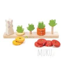 Load image into Gallery viewer, Counting Carrots Wooden Stacker - wooden toy