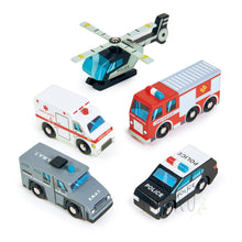 Load image into Gallery viewer, Emergency Vehicles - wooden toy