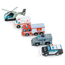 Load image into Gallery viewer, Emergency Vehicles - wooden toy