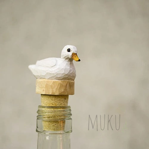 Hand-carved Bottle Stopper with Duck - Tableware