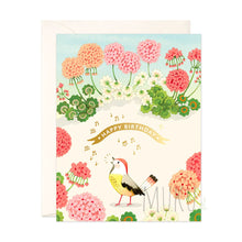 Load image into Gallery viewer, HAPPY BIRTHDAY CARD - Geranium and Bird Happy Birthday - CARD
