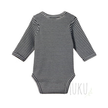 Load image into Gallery viewer, NATURE BABY Cotton long sleeve bodysuit NAVY STRIPE - baby apparel