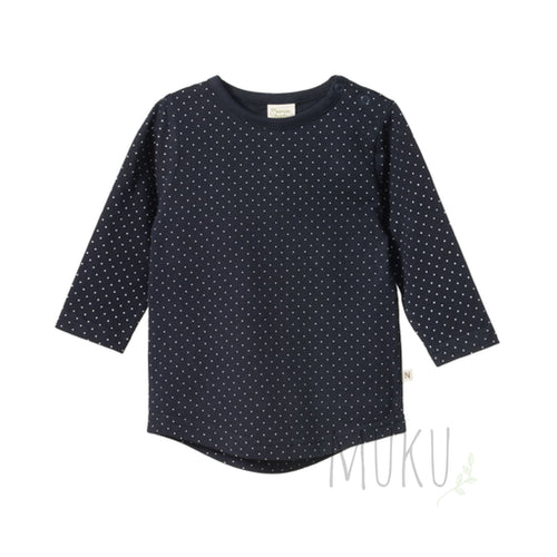 Nature Baby Everyday Tee Navy Mini Dot Print - Apparel & Accessories