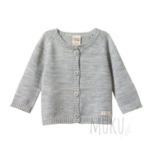 Load image into Gallery viewer, NATURE BABY Merino wool cardigan - LIGHT GREY MARL / 00(3-6 months) - baby apparel
