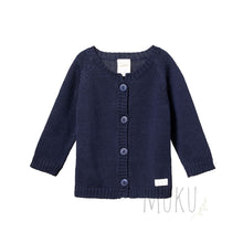 Load image into Gallery viewer, NATURE BABY Merino wool cardigan - MIDNIGHT / 000 (0-3 months) baby apparel