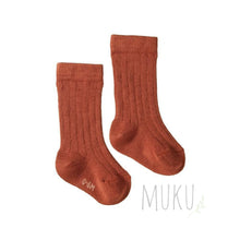 Load image into Gallery viewer, Nature Baby Organic Cotton Baby Rib Socks - 0-6 months / Clay - baby apparel