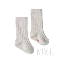Load image into Gallery viewer, Nature Baby Organic Cotton Baby Rib Socks - 0-6 months / Light Grey Marl - baby apparel