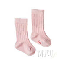 Load image into Gallery viewer, Nature Baby Organic Cotton Baby Rib Socks - 0-6 months / Rose Bud - baby apparel
