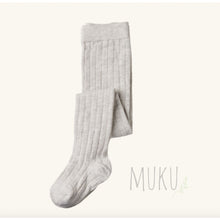 Load image into Gallery viewer, Nature Baby Organic Cotton Rib Tights - Light Grey Marl / 0-6m - baby apparel