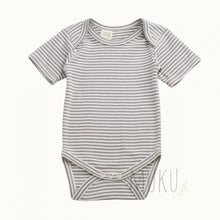 Load image into Gallery viewer, Nature Baby Short Sleeve Bodysuit STRIPE - Grey Marl Stripe / 0-3m - Baby & Toddler