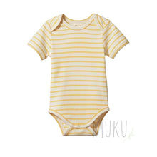 Load image into Gallery viewer, Nature Baby Short Sleeve Bodysuit STRIPE - Sunshine Tailor Stripe / 0-3m - Baby & Toddler