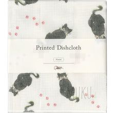 Load image into Gallery viewer, NAWRAP DISH CLOTH PRINTED(ANIMAL OTHERS) - A-15 BLACK CAT - JAPAN PRODUCTS
