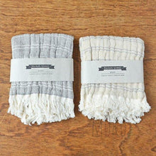 Load image into Gallery viewer, MUKU ORGANIC COTTON FACE WASHER - grey with thin ivory stripes - JAPAN PRODUCTS