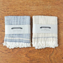 Load image into Gallery viewer, MUKU ORGANIC COTTON FACE WASHER - navy with one beige line - JAPAN PRODUCTS