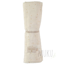 Load image into Gallery viewer, Organic Cotton Muslin Wrap Honey Dots (Square) - baby apparel