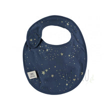 Load image into Gallery viewer, Nobodinoz CANDY BIB - GOLD STELLA NIGHT BLUE - baby apparel