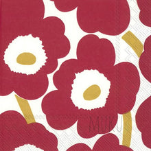 Load image into Gallery viewer, Paper Napkin Lunch Size 3ply 20 packs (Plants Others) - Marimekko Unikko Dark Red - Home &amp; Garden

