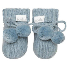 Load image into Gallery viewer, Toshi Baby Booties - Storm dusty blue / 000 (0-3m) baby apparel