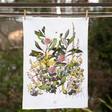 Load image into Gallery viewer, Australian Native Flower Tea Towel THREE FOR HONEY - TEA TOWEL
