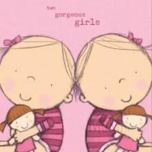 Load image into Gallery viewer, CARD for twins - Two gorgeous girls - CARD
