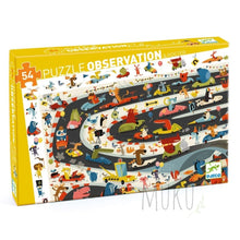 Load image into Gallery viewer, DJECO Car Rally 54pc Observation Puzzle - Toys & Games