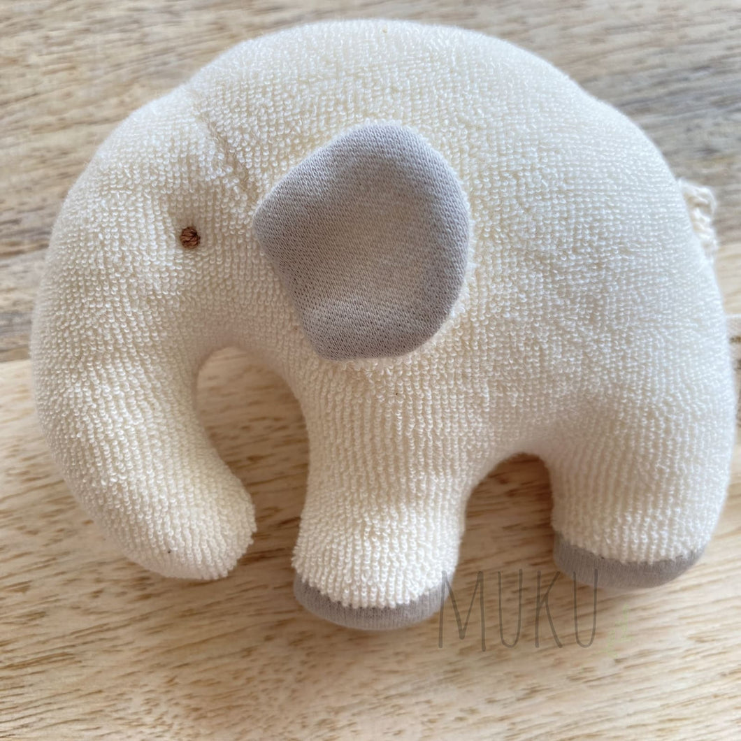 ORGANIC COTTON BABY RATTLE - ELEPHANT - soft toy
