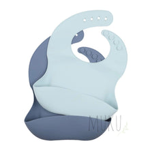 Load image into Gallery viewer, Silicone Bib Pack of 2 - BLUE - Baby &amp; Toddler
