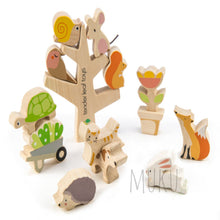 Load image into Gallery viewer, Stacking Garden Animal Friends - wooden toy