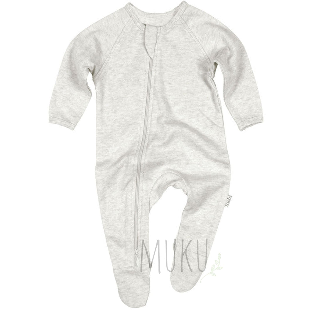 Toshi Organic Cotton Long Sleeve Onesie - Pebble ice grey / 000 - Baby & Toddler