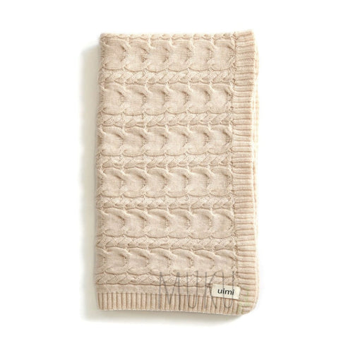 Uimi Valentina Cable Merino Wool Blanket - Antique - Baby & Toddler