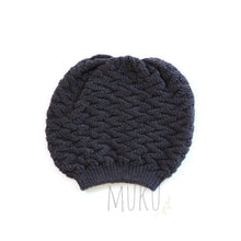 Load image into Gallery viewer, Uimi Ziggy Zig Zag Beanie - merino wool - Blackcurrant - Apparel &amp; Accessories
