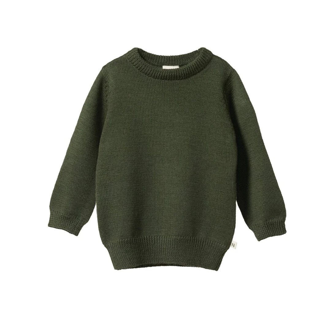 NATURE BABY Merino Wool Pullover Thyme