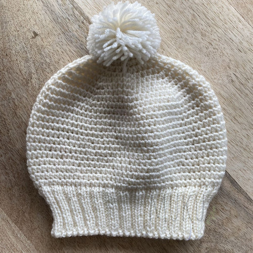ACORN WOOL BEANIE CREAM - XL(5 years-big kid) - clearance