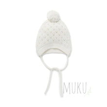 Load image into Gallery viewer, Aster &amp; Oak Off White Knit Bonnet - Small (Newborn-1 year) - Baby &amp; Toddler
