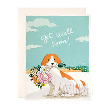 Load image into Gallery viewer, CARD OTHER - GET WELL SOON DOG &amp; FLOWERS - CARD
