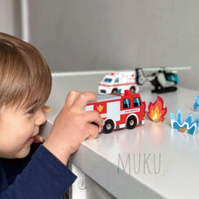 Load image into Gallery viewer, Emergency Vehicles - wooden toy
