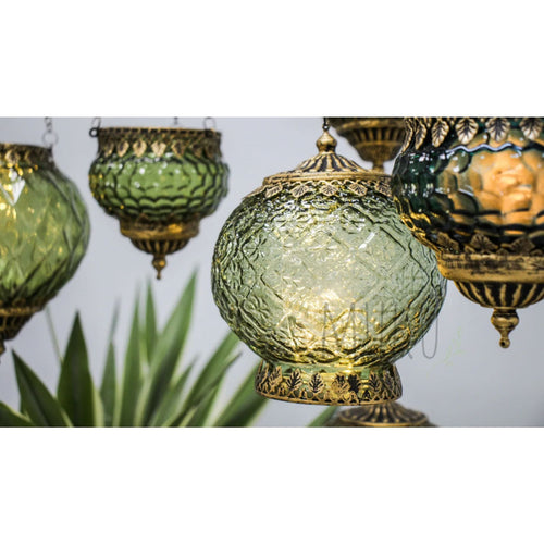 Glass Lantern forest green - Home & Garden