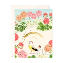 Load image into Gallery viewer, HAPPY BIRTHDAY CARD - Geranium and Bird Happy Birthday - CARD
