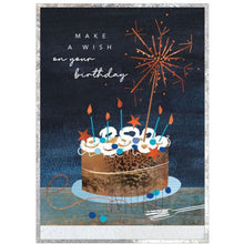 Load image into Gallery viewer, HAPPY BIRTHDAY CARD - Make a Wish Birthday Cake - CARD
