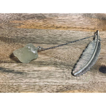Load image into Gallery viewer, Metal Feather Bookmark with Crystal - Citrine Raw (smoky colour) Stationary
