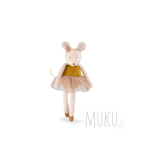 Moulin Roty Ecole de Danse Mouse Doll Gold - soft toy