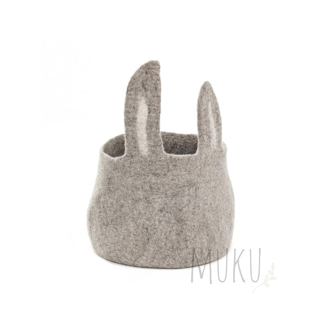 MUSKHANE Felt Storage EARS - BUNNY grey 29 x 26 - FELT ITEM