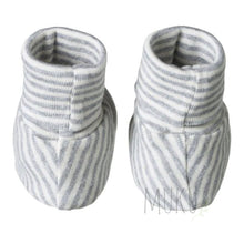 Load image into Gallery viewer, NATURE BABY Cotton Booties Grey Marl Stripe - baby apparel
