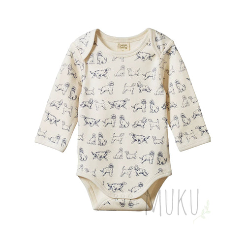 Nature Baby Cotton Long Sleeve Bodysuit Dog Days - Apparel & Accessories